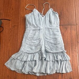 Shona Joy Light Blue Ruffled Dress